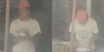 Chef spitting on rotis