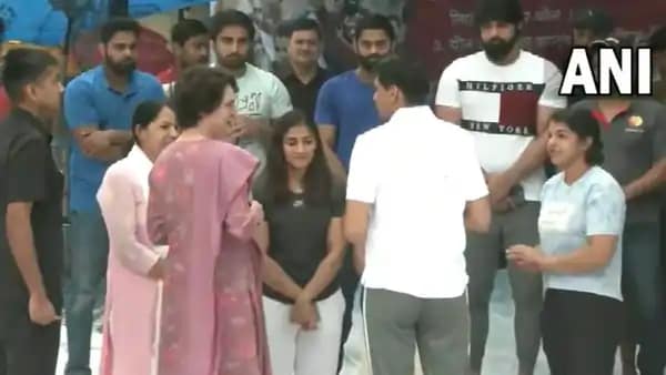 Wrestlers protesting